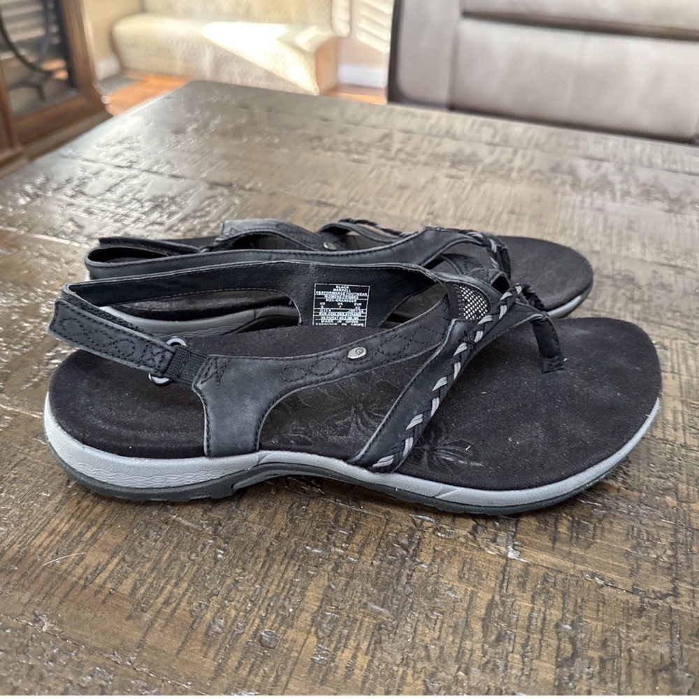 Merrell Stella Bloom J89134 Women's 9 Sandal Black Braided Strap Comfort Leather